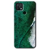 MRCİLETİSİM (mrc31103) Yeşil Okyanus Kılıf HD Desen Baskılı Arka Kapak+Temperli Cam Oppo A15s ile uyumlu