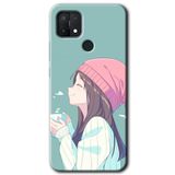 MRCİLETİSİM (mrc31238) Happy Girl Kılıf HD Desen Baskılı Arka Kapak+Temperli Cam Oppo A15s ile uyumlu