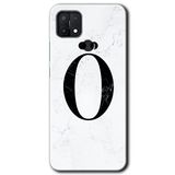 MRCİLETİSİM (mrc31322) Beyaz Mermer Desenli Ö Harfi Kılıf HD Desen Baskılı Arka Kapak+Temperli Cam Oppo A15s ile uyumlu