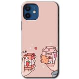 MRCİLETİSİM mrc32901 Meyveli Süt Kılıf Baskılı Kapak 5D Tam Kaplayan Cam iPhone 12 ile uyumlu