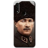 MRCİLETİSİM (mrc33592) Başkomutan Atatürk Kılıf HD Desen Baskılı Arka Kapak+Temperli Cam Oppo A31 ile uyumlu