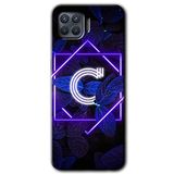 MRCİLETİSİM (mrc3383) Dark Neon Yaprak C Harfi Kılıf Baskılı Kapak Tam Kaplayan Mat Seramik Oppo Reno 4 Lite ile uyumlu