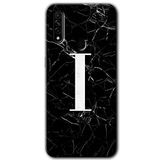 MRCİLETİSİM (mrc34106) Siyah Mermer Desenli I Harfi Kılıf HD Desen Baskılı Arka Kapak Oppo A31 ile uyumlu