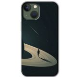 MRCİLETİSİM mrc34159 Space Planet Kılıf Baskılı Kapak 5D Tam Kaplayan Cam iPhone 13 ile uyumlu