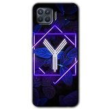 MRCİLETİSİM (mrc3420) Dark Neon Yaprak Y Harfi Kılıf Baskılı Kapak Tam Kaplayan Mat Seramik Oppo Reno 4 Lite ile uyumlu