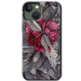 MRCİLETİSİM mrc34210 kelebek Ömrü Kılıf Baskılı Kapak 5D Tam Kaplayan Cam iPhone 13 ile uyumlu
