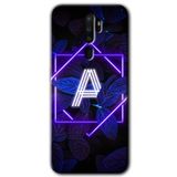 MRCİLETİSİM (mrc35282) Dark Neon Yaprak A Harfi Kılıf HD Desen Baskılı Arka Kapak Oppo A5 2020 ile uyumlu