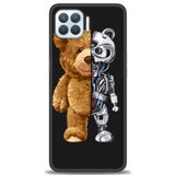 MRCİLETİSİM (mrc3565) Tam Ekran Koruyucu Kılıf HD Baskılı Kılıf Ayı ve İskeleti Oppo A73 ile uyumlu