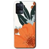 MRCİLETİSİM (mrc3588) Portakal Çiçeği Kılıf Baskılı Kapak Tam Kaplayan Mat Seramik Oppo Reno 5 Lite ile uyumlu
