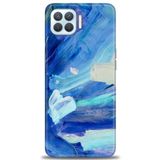 MRCİLETİSİM (mrc3635) Tam Ekran Koruyucu Kılıf HD Baskılı Kılıf Mavi Beyaz Oppo A73 ile uyumlu