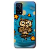 MRCİLETİSİM (mrc37651) Owl Bird Stars Kılıf HD Desen Baskılı Arka Kapak+Temperli Cam Oppo A55 ile uyumlu