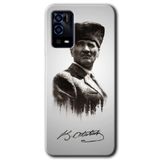 MRCİLETİSİM (mrc38019) Mustafa Kemal Atatürk Kılıf HD Desen Baskılı Arka Kapak+Temperli Cam Oppo A55 ile uyumlu