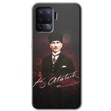 MRCİLETİSİM (mrc3913) Kemal Atatürk Kılıf Baskılı Kapak Tam Kaplayan Mat Seramik Oppo Reno 5 Lite ile uyumlu