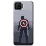 MRCİLETİSİM (mrc41123) Captain Avenger Kılıf HD Desen Baskılı Arka Kapak+Temperli Cam Oppo A73 ile uyumlu