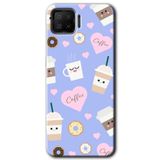 MRCİLETİSİM (mrc41301) Coffee Cake Kılıf HD Desen Baskılı Arka Kapak+Temperli Cam Oppo A73 ile uyumlu