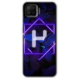 MRCİLETİSİM (mrc41340) Dark Neon Yaprak H Harfi Kılıf HD Desen Baskılı Arka Kapak+Temperli Cam Oppo A73 ile uyumlu