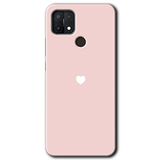 MRCİLETİSİM mrc42083 Sade Kalp Kılıf Baskılı Kapak 5D Tam Kaplayan Cam Oppo A15 ile uyumlu