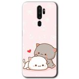 MRCİLETİSİM (mrc43174) Kedi Aşkı Kılıf HD Desen Baskılı Arka Kapak+Temperli Cam Oppo A9 2020 ile uyumlu