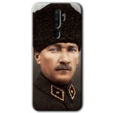 MRCİLETİSİM (mrc43492) Başkomutan Atatürk Kılıf HD Desen Baskılı Arka Kapak+Temperli Cam Oppo A9 2020 ile uyumlu