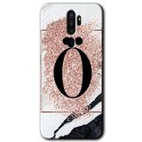 MRCİLETİSİM (mrc43941) Pembe Mermer Desenli Ö Harfi Kılıf HD Desen Baskılı Arka Kapak Oppo A9 2020 ile uyumlu