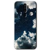 MRCİLETİSİM mrc44063 Gece Gökyüzü Kılıf Baskılı Kapak 5D Tam Kaplayan Cam Oppo A5 2020 ile uyumlu
