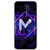 MRCİLETİSİM (mrc44096) Dark Neon Yaprak M Harfi Kılıf HD Desen Baskılı Arka Kapak Oppo A9 2020 ile uyumlu