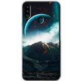 MRCİLETİSİM mrc4474 Uzay Gökyüzü Kılıf Baskılı Kapak 5D Tam Kaplayan Cam Samsung Galaxy A20s ile uyumlu