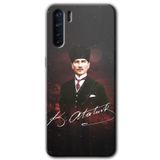 MRCİLETİSİM (mrc45163) Kemal Atatürk Kılıf HD Desen Baskılı Arka Kapak Oppo A91 ile uyumlu