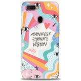 MRCİLETİSİM (mrc4575) Tam Ekran Koruyucu Kılıf HD Baskılı Kılıf Manifest Your Vision Oppo AX7 ile uyumlu