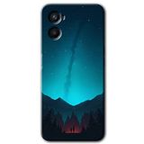 MRCİLETİSİM (mrc46449) Night Fores Mount Kılıf HD Desen Baskılı Arka Kapak+Temperli Cam Oppo A96 ile uyumlu