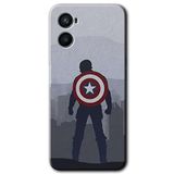 MRCİLETİSİM (mrc46623) Captain Avenger Kılıf HD Desen Baskılı Arka Kapak+Temperli Cam Oppo A96 ile uyumlu
