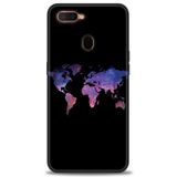 MRCİLETİSİM (mrc4700) Tam Ekran Koruyucu Kılıf HD Baskılı Kılıf Dünya Haritası Oppo AX7 ile uyumlu
