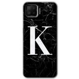 MRCİLETİSİM mrc47143 Siyah Mermer Desenli K Harfi Kılıf Baskılı Kapak 5D Tam Kaplayan Cam Oppo A73 ile uyumlu