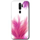 MRCİLETİSİM mrc48399 Pembe Tüy Kılıf Baskılı Kapak 5D Tam Kaplayan Cam Oppo A9 2020 ile uyumlu