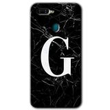 MRCİLETİSİM (mrc48403) Siyah Mermer Desenli G Harfi Kılıf HD Desen Baskılı Arka Kapak Oppo Ax7 ile uyumlu