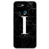 MRCİLETİSİM (mrc48405) Siyah Mermer Desenli İ Harfi Kılıf HD Desen Baskılı Arka Kapak Oppo Ax7 ile uyumlu