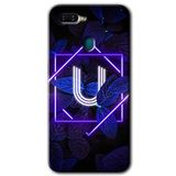 MRCİLETİSİM (mrc48517) Dark Neon Yaprak U Harfi Kılıf HD Desen Baskılı Arka Kapak Oppo Ax7 ile uyumlu