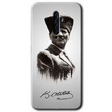 MRCİLETİSİM mrc50504 Mustafa Kemal Atatürk Kılıf Baskılı Kapak 5D Tam Kaplayan Cam Oppo Reno 2z ile uyumlu