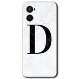 MRCİLETİSİM (mrc50558) Beyaz Mermer Desenli D Harfi Kılıf HD Desen Baskılı Arka Kapak Oppo Reno 3 ile uyumlu