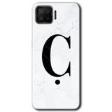 MRCİLETİSİM (mrc506) Beyaz Mermer Desenli Ç Harfi Kılıf Baskılı Kapak Tam Kaplayan Mat Seramik Oppo A73 ile uyumlu