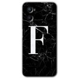 MRCİLETİSİM (mrc50602) Siyah Mermer Desenli F Harfi Kılıf HD Desen Baskılı Arka Kapak Oppo Reno 3 ile uyumlu