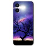 MRCİLETİSİM mrc50779 Uzay Silüet Kılıf Baskılı Kapak 5D Tam Kaplayan Cam Oppo Reno 3 ile uyumlu
