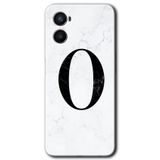 MRCİLETİSİM mrc50956 Beyaz Mermer Desenli O Harfi Kılıf Baskılı Kapak 5D Tam Kaplayan Cam Oppo Reno 3 ile uyumlu