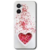 MRCİLETİSİM mrc51141 Kalpli Şekerleme Kılıf Baskılı Kapak 5D Tam Kaplayan Cam Oppo Reno 3 ile uyumlu