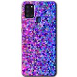 MRCİLETİSİM mrc5180 Pixel Mozaik Kılıf Baskılı Kapak 5D Tam Kaplayan Cam Samsung Galaxy A21s ile uyumlu