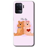MRCİLETİSİM mrc52498 Sevgili Ayıcık Kılıf Baskılı Kapak 5D Tam Kaplayan Cam Oppo Reno 5 Lite ile uyumlu