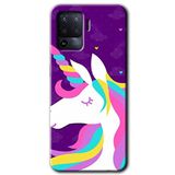 MRCİLETİSİM (mrc53258) Unicorn Sleep Kılıf HD Desen Baskılı Arka Kapak+Temperli Cam Oppo Reno 5 Lite ile uyumlu