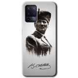 MRCİLETİSİM (mrc53419) Mustafa Kemal Atatürk Kılıf HD Desen Baskılı Arka Kapak+Temperli Cam Oppo Reno 5 Lite ile uyumlu
