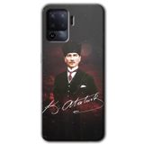 MRCİLETİSİM (mrc53963) Kemal Atatürk Kılıf HD Desen Baskılı Arka Kapak Oppo Reno 5 Lite ile uyumlu