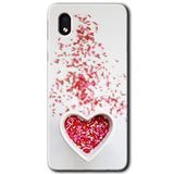 MRCİLETİSİM mrc541 Kalpli Şekerleme Kılıf Baskılı Kapak 5D Tam Kaplayan Cam Samsung Galaxy A01 Core ile uyumlu